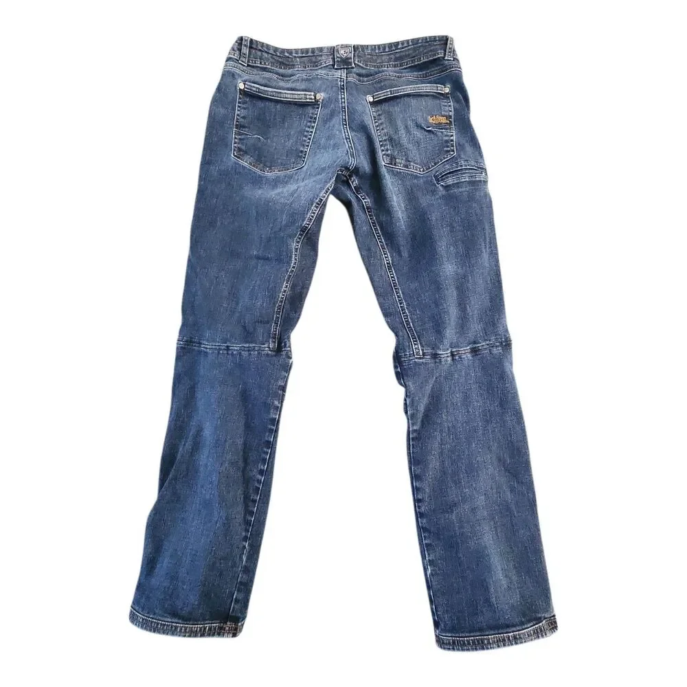 Kuhl Ryder Denim Jeans Men’s 34X32  Indigo Dye Articulated Knees Workwear